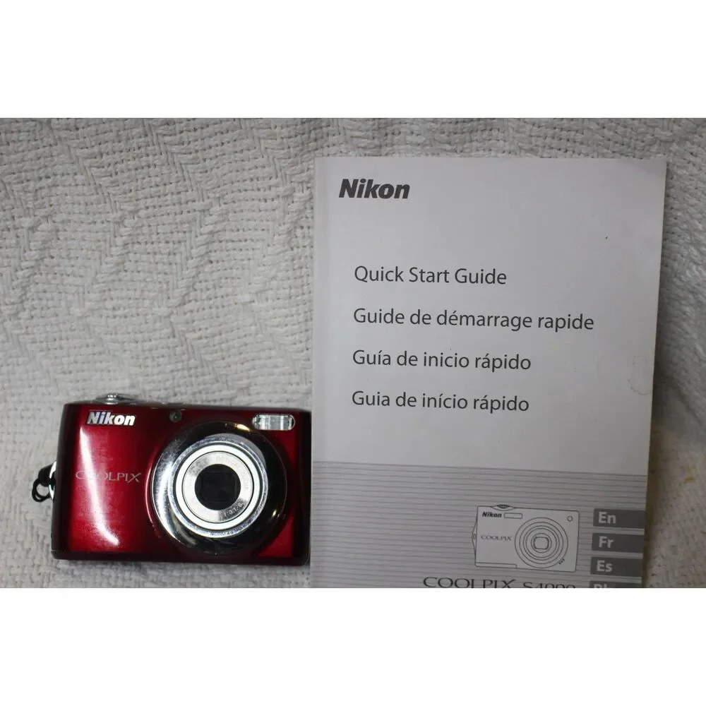 Nikon Coolpix L22 12.0MP Digital Red Camera,3.6 Optical Zoom,Manual (Pre-Owned)